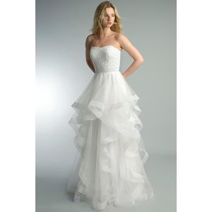 BASIX BLACK LABEL D1427L PEARL TIERED STRAPLESS GOWN US 10 $490